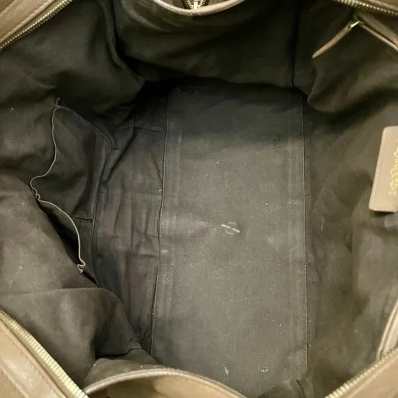 YSL Cabas Chyc Brown Elephant Leather Satchel Shopper Handbag - Picture 11 of 12